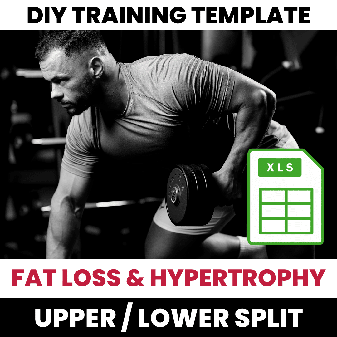 Fat Loss and Hypertrophy Hybrid DIY Excel Template – Upper / Lower Split