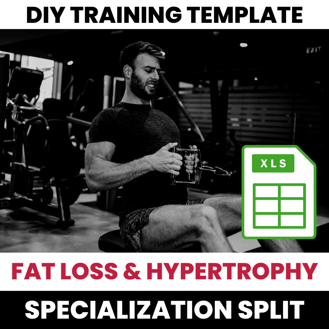 Fat Loss and Hypertrophy Hybrid DIY Excel Template – Specialization Split